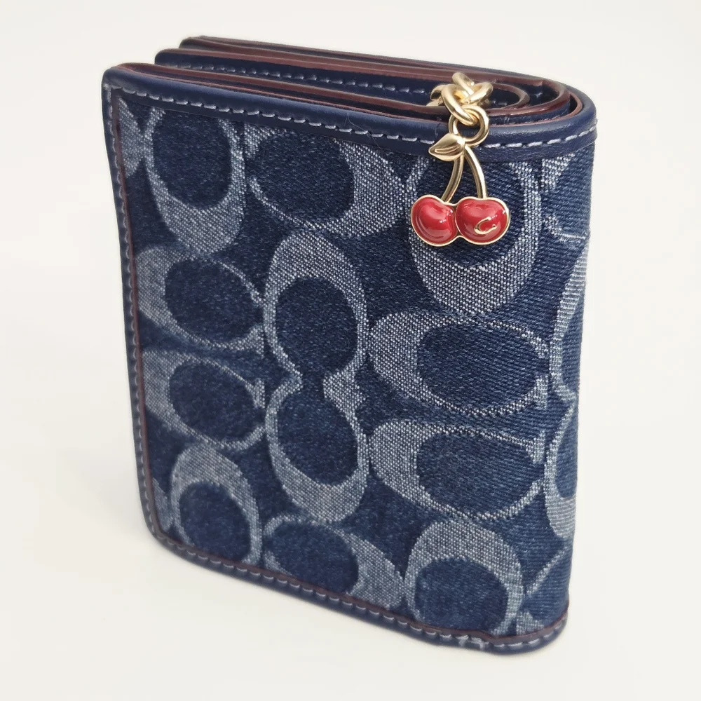 NEW COACH SNAP WALLET IN SIGNATURE DENIM - Picture 4 of 9